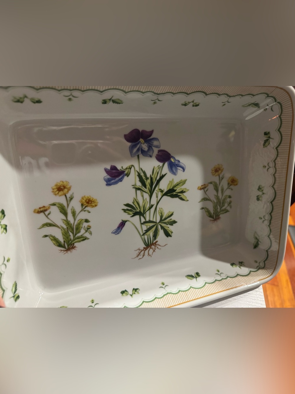 Vintage Georges Briard Victorian garden rectangular casserole 12” ceramic